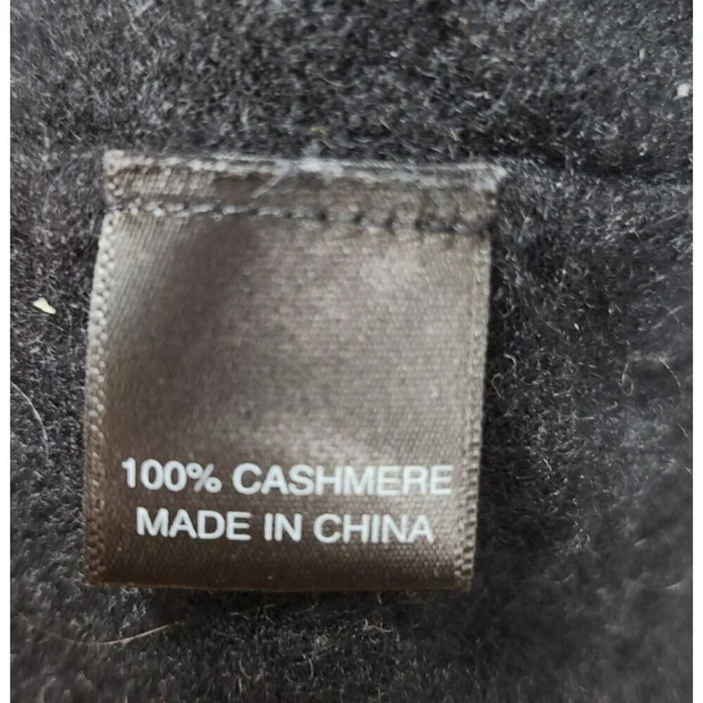 QI Cashmere Men’s Black 1/4 Zip Pullover Sweater 100% Cashmere Size M